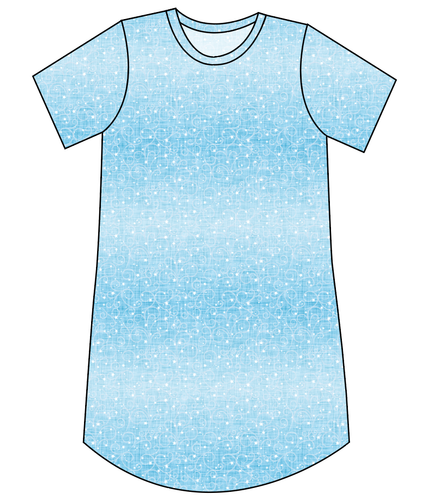 Soft Blue Swirls Ladies' T-Shirt Dress