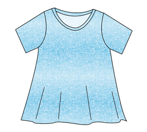Soft Blue Swirls Ladies' Swing Tee