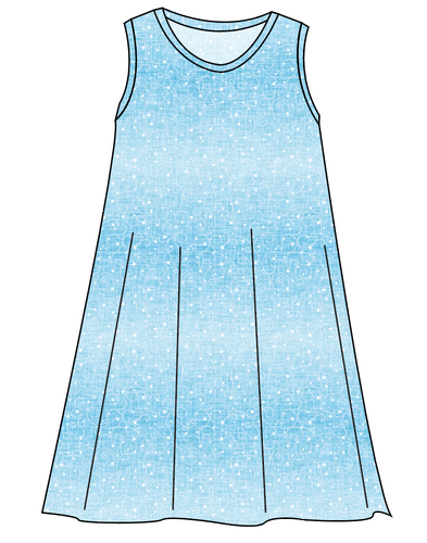 Soft Blue Swirls Ladies' Swing Dress