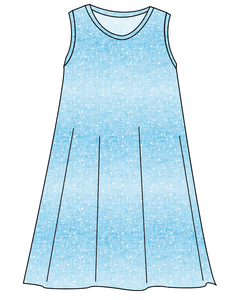 Soft Blue Swirls Ladies' Swing Dress