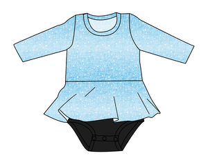 Soft Blue Swirls Peplum Top