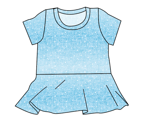 Soft Blue Swirls Peplum Top