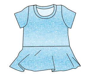 Soft Blue Swirls Peplum Top