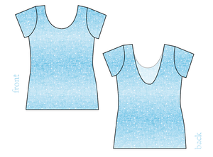 Soft Blue Swirls Ladies' Low Back Ballerina Tee