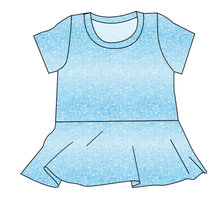 Load image into Gallery viewer, Soft Blue Swirls Ladies&#39; Peplum Top