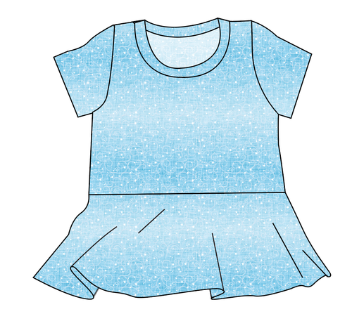 Soft Blue Swirls Ladies' Peplum Top