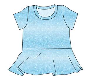 Soft Blue Swirls Ladies' Peplum Top