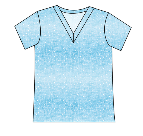Soft Blue Swirls Ladies' Slouchy V-Neck Tee
