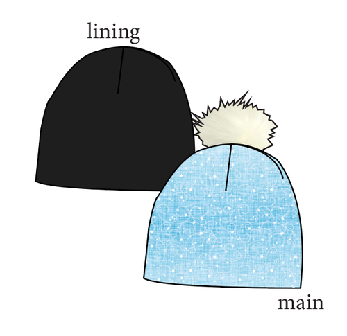 Soft Blue Swirls Slouchy Beanie (Reversible!)