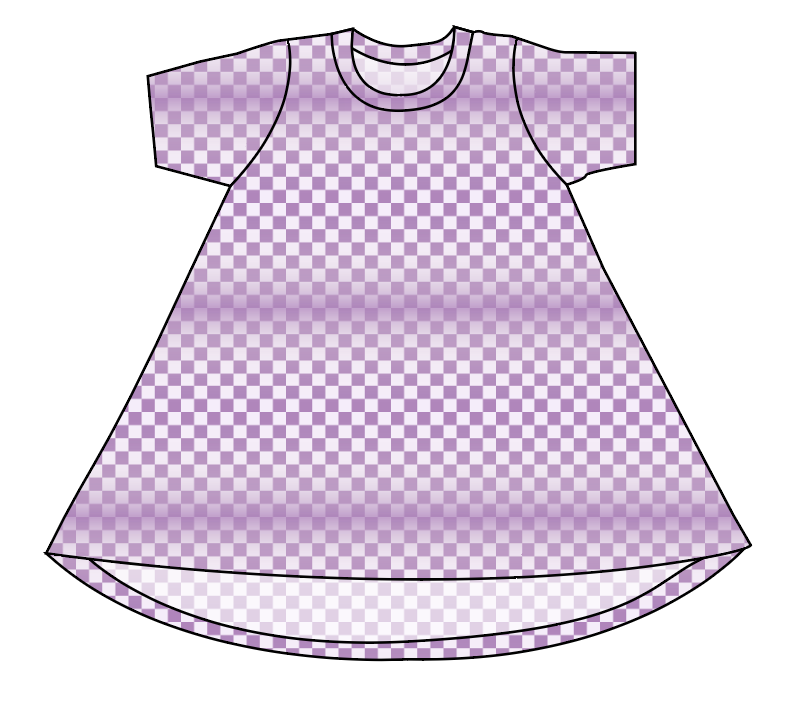Purple Check Basic T-Shirt Dress