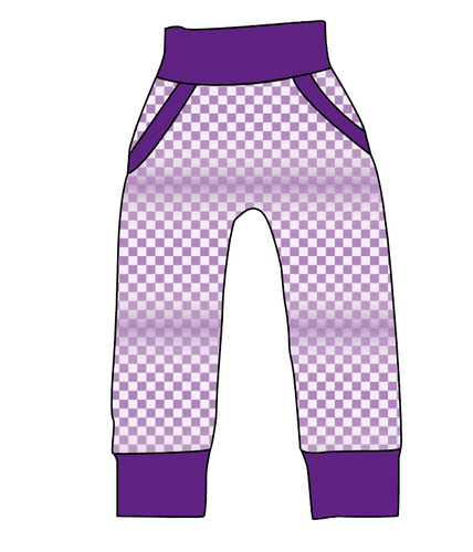 Purple Check Beanpole Pants And Shorts