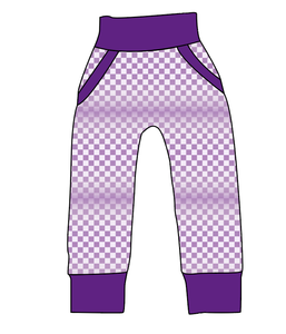 Purple Check Beanpole Pants And Shorts