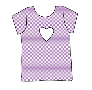 Purple Check Cambria Heart Back Tee