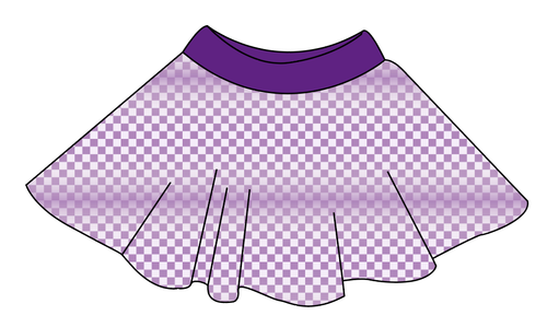 Purple Check Circle Skirt