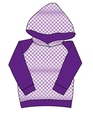 Purple Check Classic Hoodie (or Crewneck)