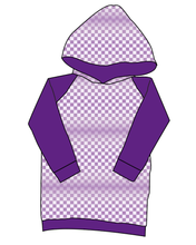 Load image into Gallery viewer, Purple Check Classic Hoodie (or Crewneck)