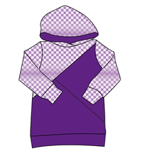 Load image into Gallery viewer, Purple Check Classic Hoodie (or Crewneck)
