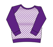 Load image into Gallery viewer, Purple Check Classic Hoodie (or Crewneck)