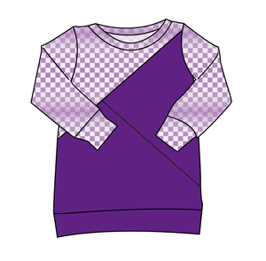 Purple Check Classic Hoodie (or Crewneck)
