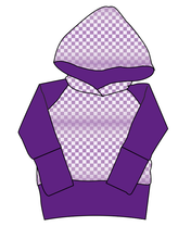 Load image into Gallery viewer, Purple Check Grow With Me Hoodie (or Crewneck)