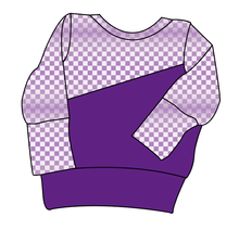 Load image into Gallery viewer, Purple Check Grow With Me Hoodie (or Crewneck)
