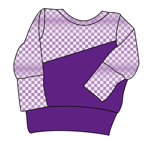 Purple Check Grow With Me Hoodie (or Crewneck)