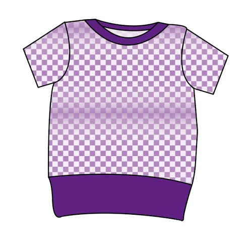 Purple Check Grow With Me Tee