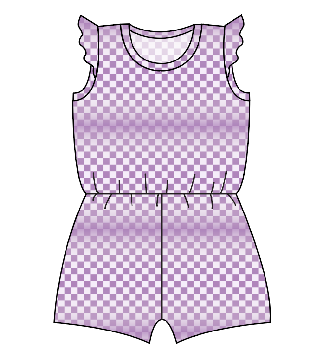 Purple Check Ivy Summer Romper