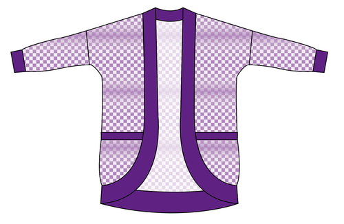 Purple Check Ladies' Cocoon Cardigan