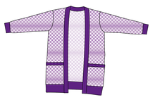 Load image into Gallery viewer, Purple Check Ladies&#39; Grandpa Cardigan