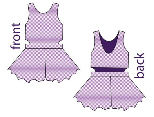 Purple Check Kids Playsuit