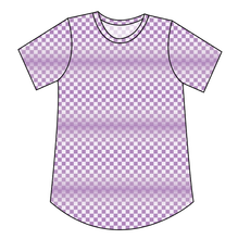 Load image into Gallery viewer, Purple Check Ladies&#39; Relaxed Tee