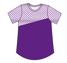 Load image into Gallery viewer, Purple Check Kids&#39; Relaxed Tee