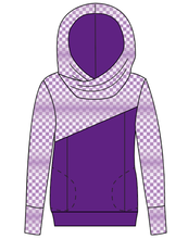 Load image into Gallery viewer, Purple Check Ladies Hoodie