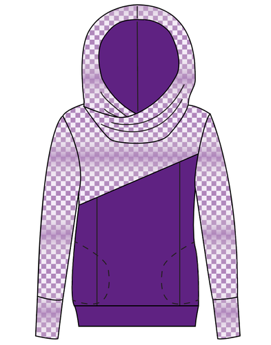 Purple Check Ladies Hoodie