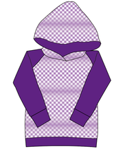 Load image into Gallery viewer, Purple Check Ladies Hoodie