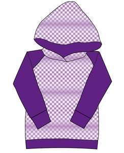 Purple Check Ladies Hoodie