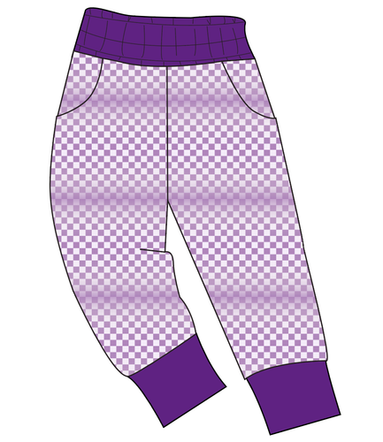 Purple Check Mens' Joggers and Jogger Shorts