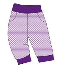 Load image into Gallery viewer, Purple Check Ladies&#39; Joggers and Jogger Shorts