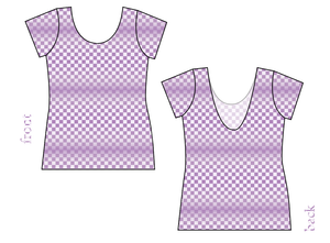 Purple Check Ladies' Low Back Ballerina Tee