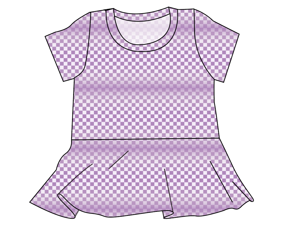 Purple Check Ladies' Peplum Top