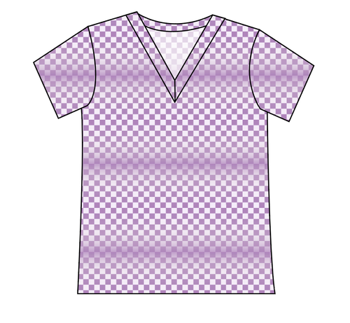 Purple Check Ladies' Slouchy V-Neck Tee
