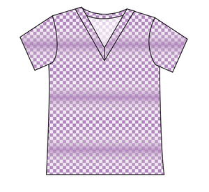Purple Check Ladies' Slouchy V-Neck Tee