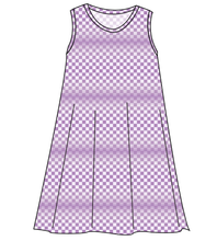 Load image into Gallery viewer, Purple Check Ladies&#39; Swing Dress