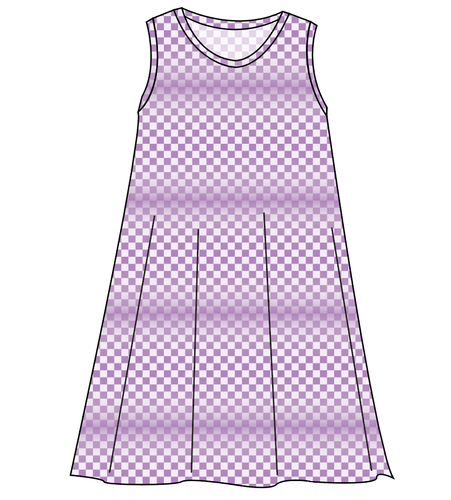 Purple Check Ladies' Swing Dress