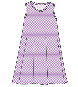 Purple Check Ladies' Swing Dress