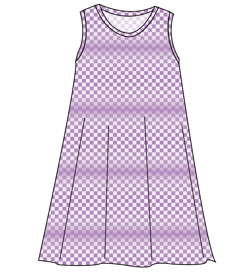 Purple Check Ladies' Swing Dress