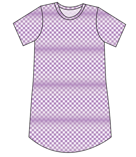 Purple Check Ladies' T-Shirt Dress