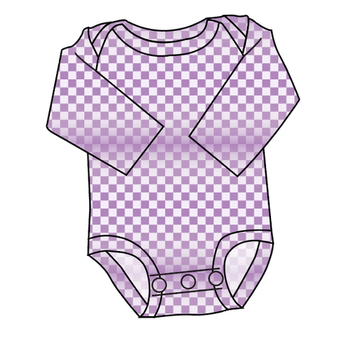 Purple Check Lap Neck Bodysuit