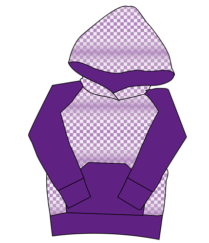 Purple Check Mens' Hoodie